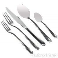 Alessi"Caccia" Flatware Set Composed Of One Table Spoon  Table Fork  Table Knife Monobloc  Dessert Fork  Tea Spoon in 18/10 Stainless Steel Mirror Polished  Silver - B00AQBFA08